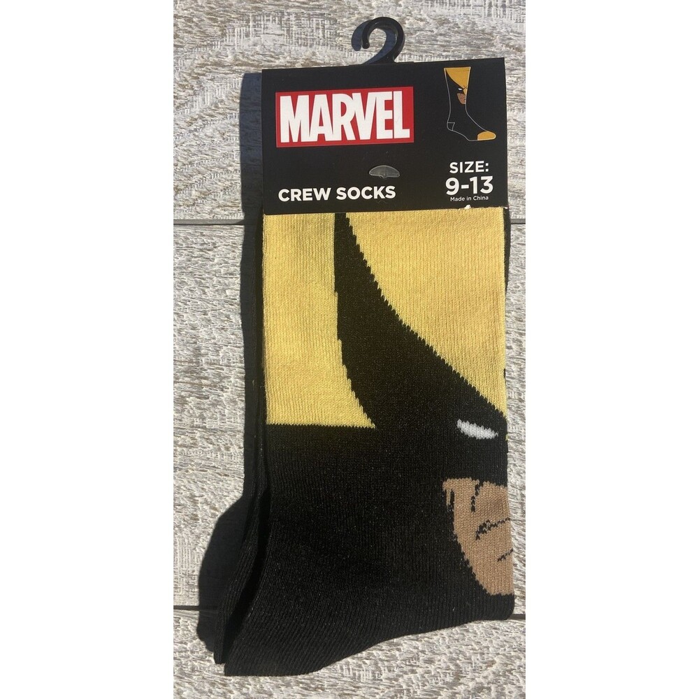 Men Shoe Size 6-13 Marvel Wolverine Crew Socks 1 Pair Socks #D092